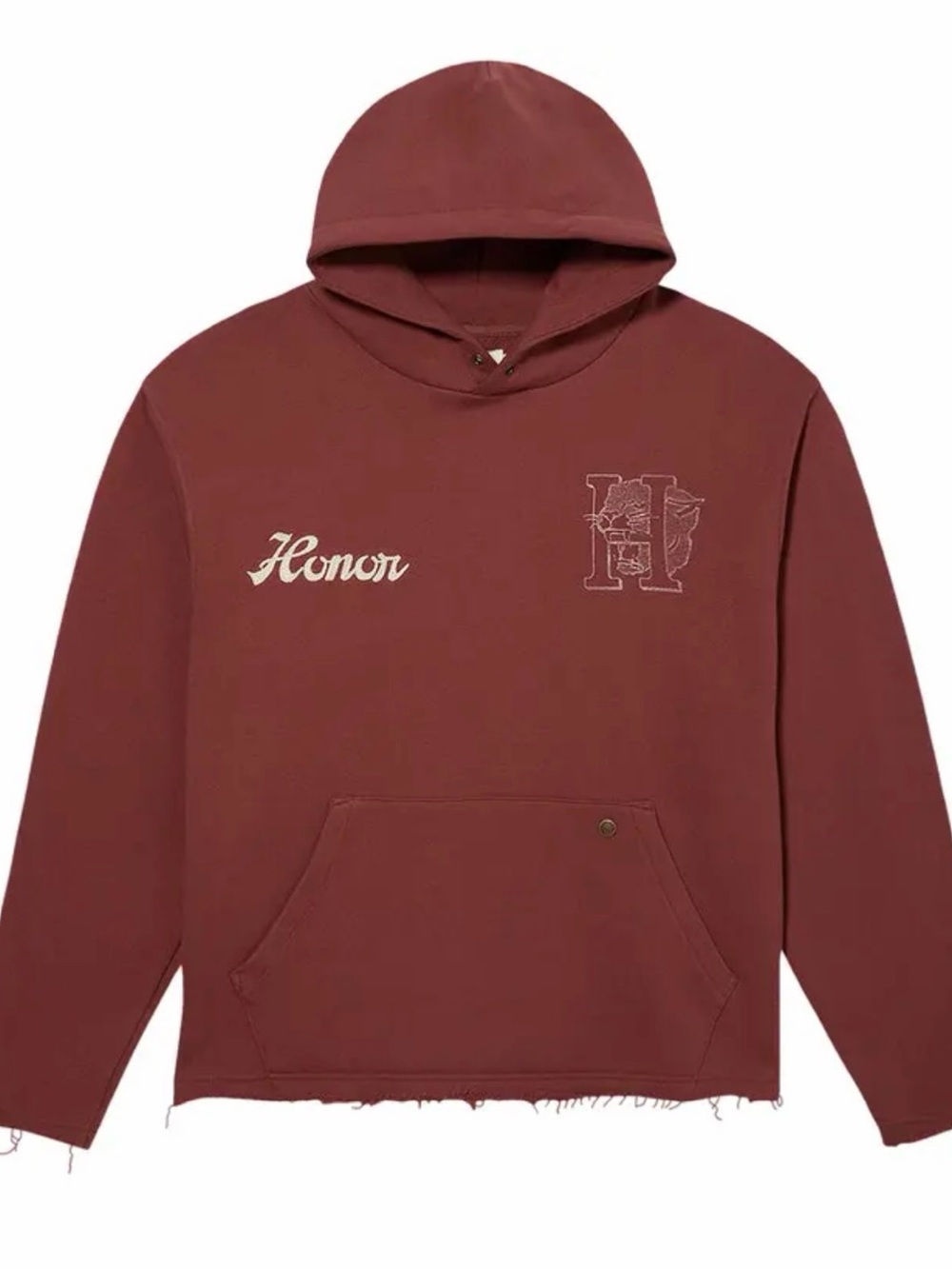 Honor The Gift Cotton Raw Hem Mascot Hoodie Medium